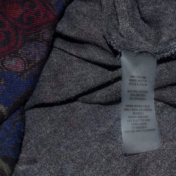 Soft Surroundings Floral Knit Tunic Medium Asymmetrical Hem Colorful Cozy Casual - Picture 4 of 4